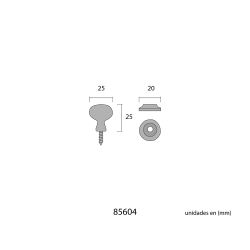 Pomo Ovalado 22Mm Hierro Forjado