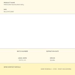 Porcelana Rusa Blanca 500 G