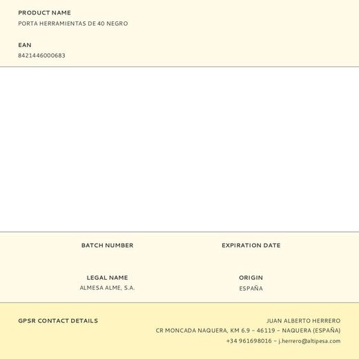 Porta Herramientas De 40 Negro