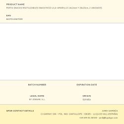 Porta Snacks Reutilizables Snack'N'Go Lila - Amarillo 14 X 14 Cm Y 20 X 20 Cm 2 Uds