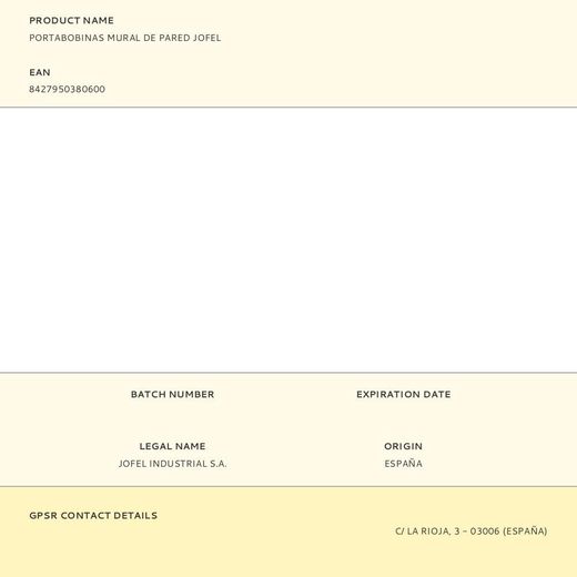 Portabobinas Mural De Pared Jofel