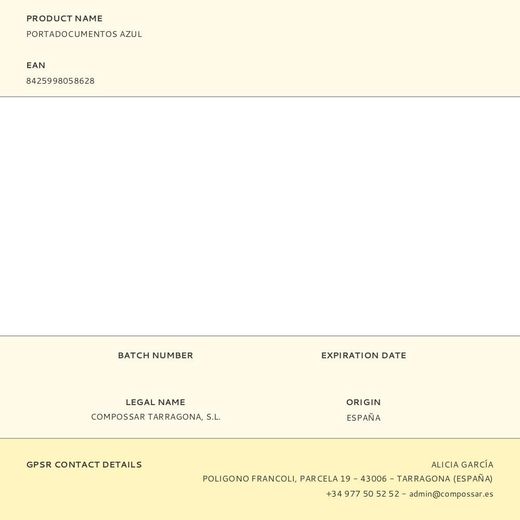 Portadocumentos Azul