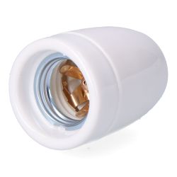 Portalámparas Cerámico Vintage E27, 100 W 250 V, Blanco, Ø47 X 59 Mm (Retractilado)