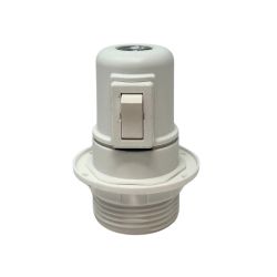 Portalámparas E27 Con Interruptor Semirroscado Con Arandela 2 A 250 V Blanco