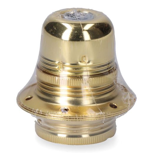 Portalámparas E27 Metálico, 100 W 250 V, Dorado, Ø60 X 40 Mm (Retractilado)