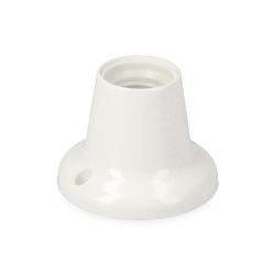 Portalamparas E27, Zocalo Recto, 4A 250V~, Blanco (Retractilado)