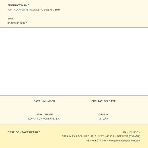 Portalamparas Halogeno Lineal 78Mm