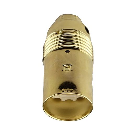 Portalámparas Metálico Roscado Latonado Vintage E14 Ø25 X 60 Mm