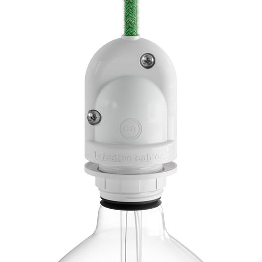 Portalámparas Para Exterior E27 Blanco. Ip65 (Retractilado)