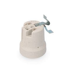Portalámparas Porcelana E-27 250V Para Plafones Beige (Envasado)