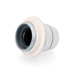 Portalámparas Semiroscado E-27 + Arandela Blanco (Envasado)