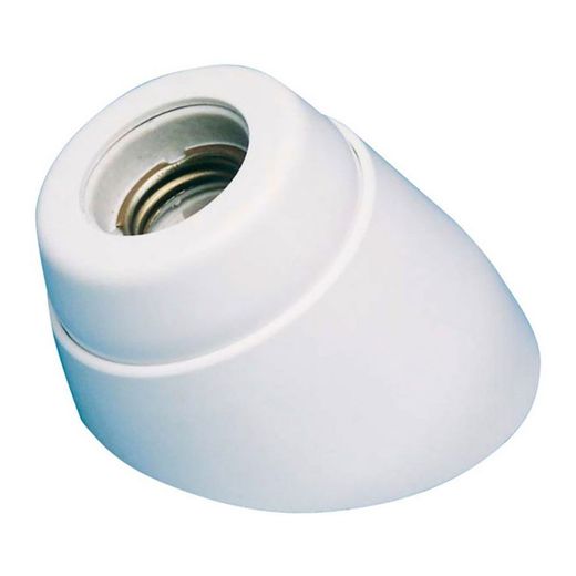 Portalámparas Superficie Curvo Interior E27 Porcelana Blanco