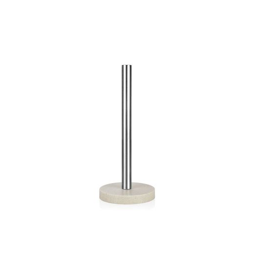 Portarrollo Inox Con Base De Resina Beige Ø13,5 X 33 Cm