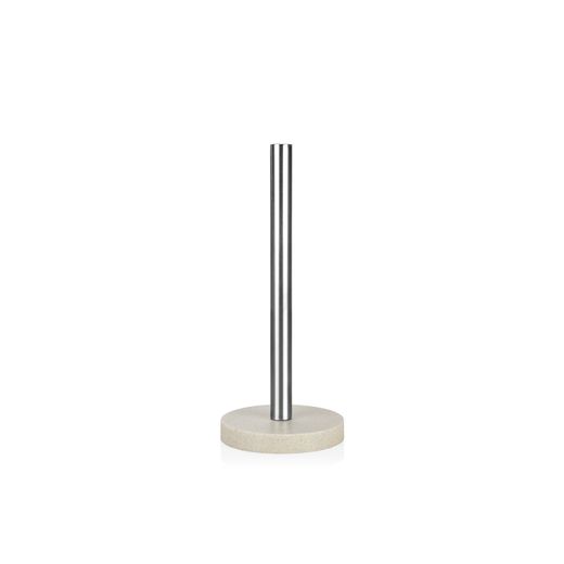 Portarrollo Inox Con Base De Resina Beige Ø13,5 X 33 Cm