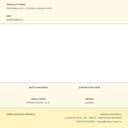 Portarrollos + Escobilla Negro Mate