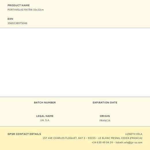 Portavelas Ratán 33X22Cm