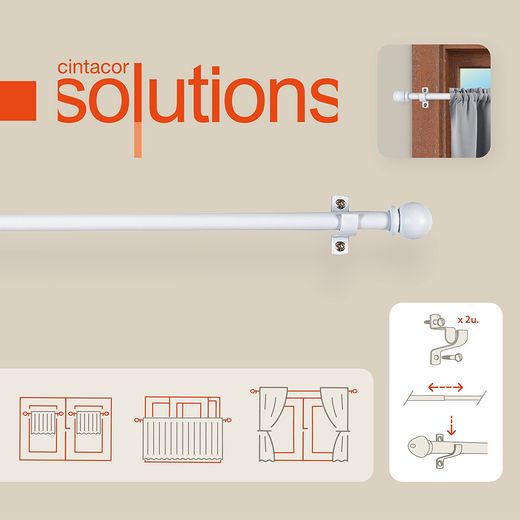 Portavisillo Extensible Deco Esfera Blanco, 120 - 215 Cm