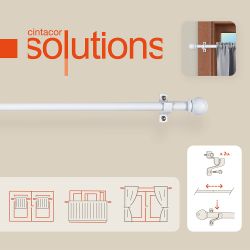 Portavisillo Extensible Deco Esfera Blanco, 70 - 120 Cm