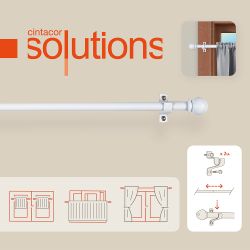 Portavisillo Extensible Deco Esfera Blanco, 70 - 120 Cm