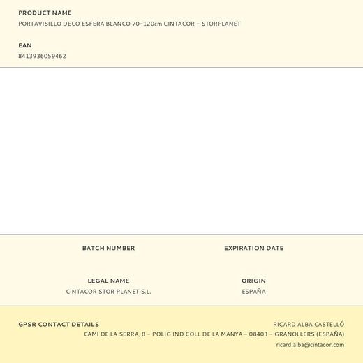 Portavisillo Extensible Deco Esfera Blanco, 70 - 120 Cm