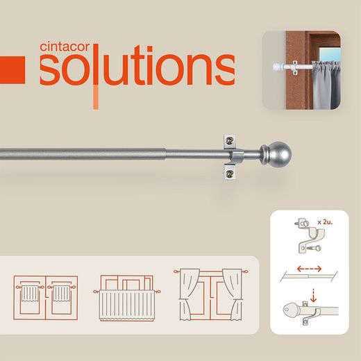 Portavisillo Extensible Deco Esfera Gris, 120 - 215 Cm