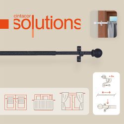 Portavisillo Extensible Deco Esfera Negro, 120 - 215 Cm