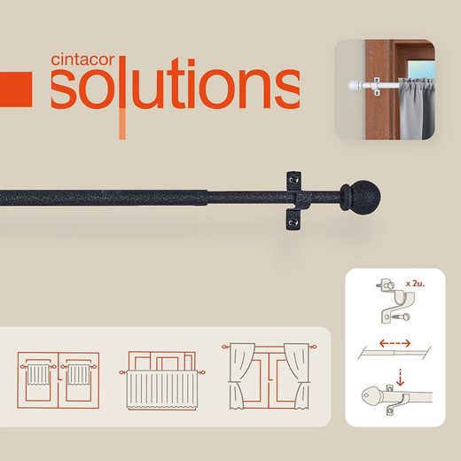 Portavisillo Extensible Deco Esfera Negro, 50 - 75 Cm