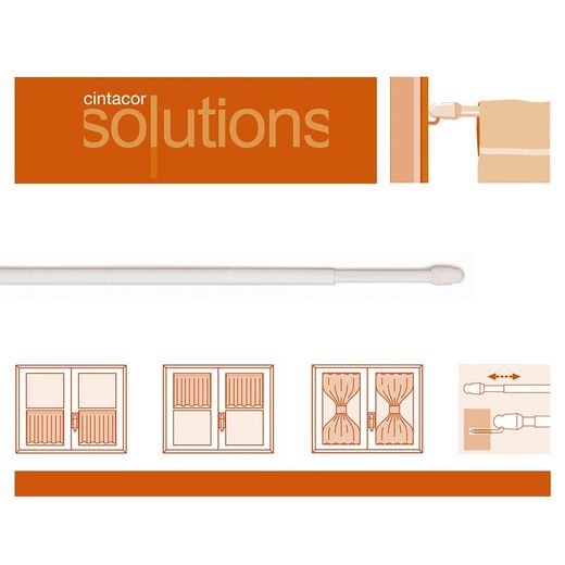 Portavisillo Extensible Plano Blanco, Ø1,1 X 40 - 65 Cm,  2 Uds