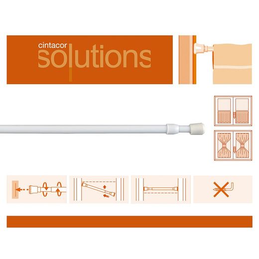 Portavisillo Extensible A Presión Rosca Blanco, Ø0,8 X 50 - 85 Cm, 2 Uds