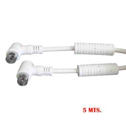 Prolongación Tv-Video Acodada Con Filtro 9,5Mm- 5M Blanca