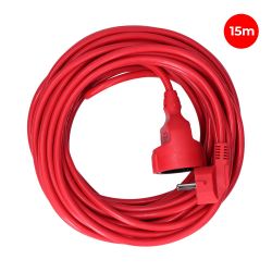 Prolongador Con 1 Toma 2P+T, 16A 250V~ 15 M De Cable H05Vv-F 3G1,5Mm², Rojo