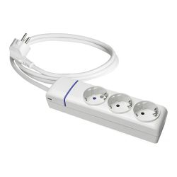 Base Múltiple Con 3 Tomas 2P+T 1,5 M De Cable H05Vv-F 3G1,5 Mm², 16 A 250 V 3680 W, Blanca
