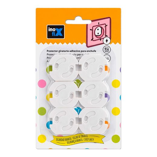 Protector Giratorio Adhesivo Para Enchufe Blanco 5400-2-001 (Blister 6 Unid.) Inofix