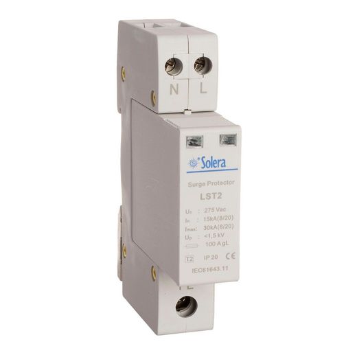 Protector Sobretension 1P+N 15Ka 275V Transitorio 1 Modulo Solera (Retractilado) Lst2