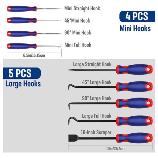 Puas Y Ganchos De Precisión, Juego De 9 Piezas