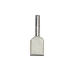 Puntera Aislada 00,50 Mm², Doble, Blanca, 100 Uds