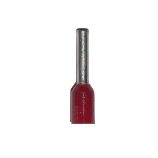 Puntera Aislada 01,00 Mm², Roja, 100 Uds