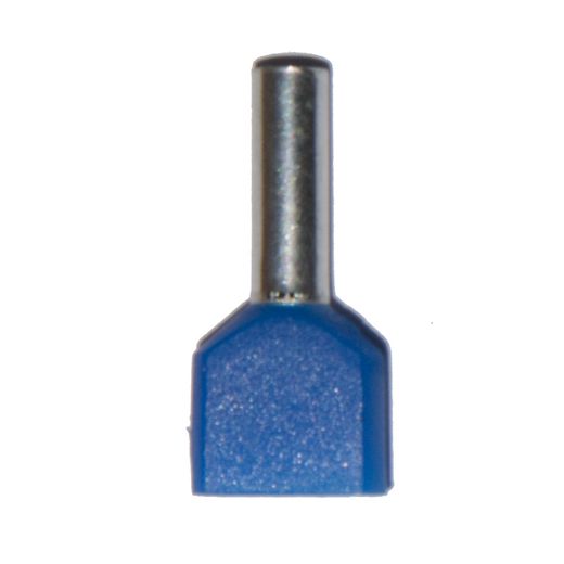 Puntera Aislada 02,50 Mm², Doble, Azul, 100 Uds