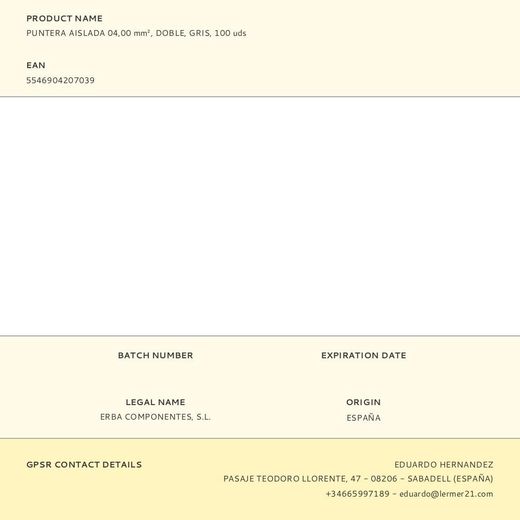 Puntera Aislada 04,00 Mm², Doble, Gris, 100 Uds