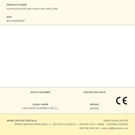 Purificador De Aire Con Filtro Hepa 25W