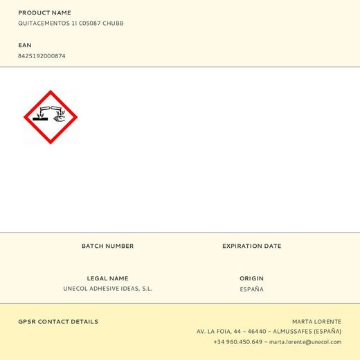 Quitacementos 1L C05087 Chubb