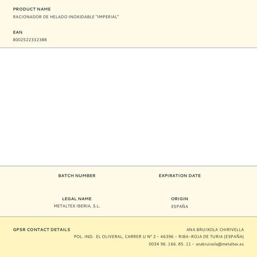 Racionador De Helado Inoxidable Imperial