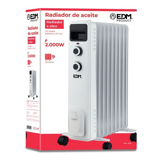 Radiador De Aceite 2000 W Con 9 Elementos Altura 60 Cm