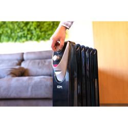 Radiador Sin Aceite 400 / 600 / 1000 W Con 6 Elementos Modelo Black Edition