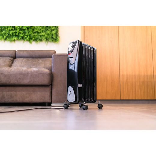 Radiador Sin Aceite 400 / 600 / 1000 W Con 6 Elementos Modelo Black Edition