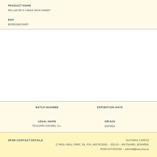 Rallador 4 Caras Handy De Acero Inoxidable