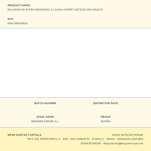 Rallador De Acero Inoxidable Expert 11,3 X 29 Cm