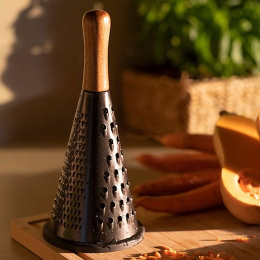 Rallador Inoxidable Negro/Acacia Cc73014 Andrea House
