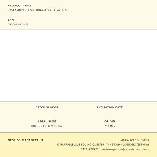 Rascador De Vidrios 14,5 Cm, Hoja 60 Mm