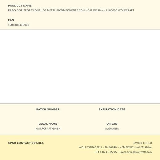 Rascador Profesional De Metal Bicomponente Con Hoja De 38 Mm